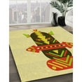 thumbnail image 2 of Ahgly Company Indoor Square Patterned Dark Golden Rod Brown Area Rugs, 6' Square, 2 of 6