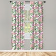 thumbnail image 4 of Ambesonne Rose Window Curtains, Pastel Blooms Summer Garden, Each 28" W x 63" L, Coral and Multicolor, 4 of 4