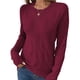thumbnail image 1 of Suéteres de Punto para Mujer, Estilo Pullover, Larga, Moda Otoño Rojo Vino XL, 1 of 9
