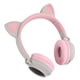 thumbnail image 4 of Auriculares Bluetooth 5.0 Nikou con orejas de gato y cancelación de ruido LED gris y rosa, 4 of 15