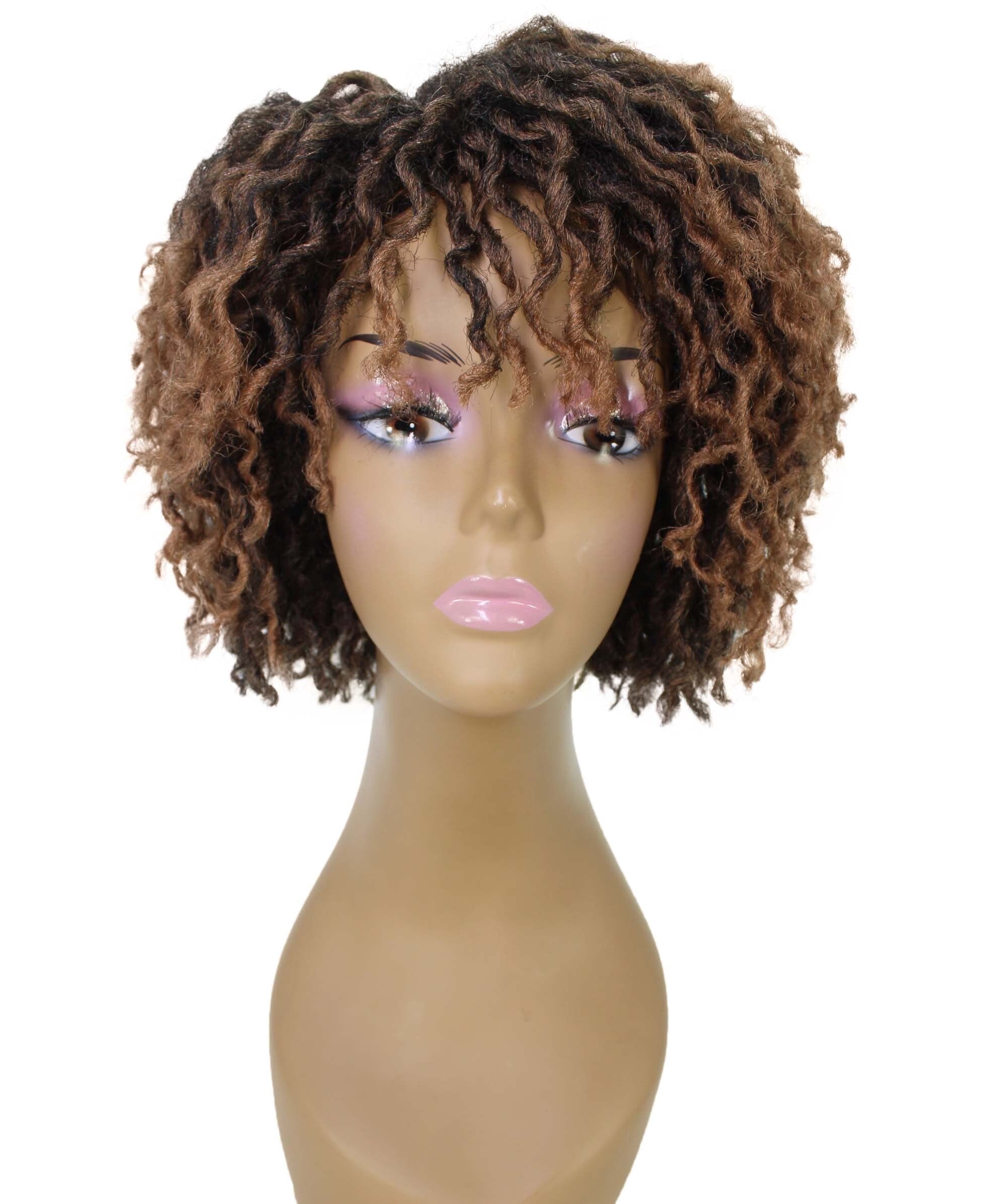 LUXLUXE Synthetic Dreadlock Wig 10 In Short Pixie Curly Faux Locs Full Wig for Black Women No Lace for Daily Wear Party Cosplay