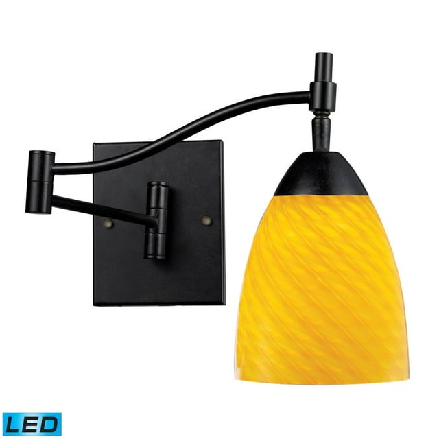 ElkGroup International 10151/1DR-CN-LED Celina 1-Light Applique Bras Oscillant en Verre Rouille Foncé et Canari - LED