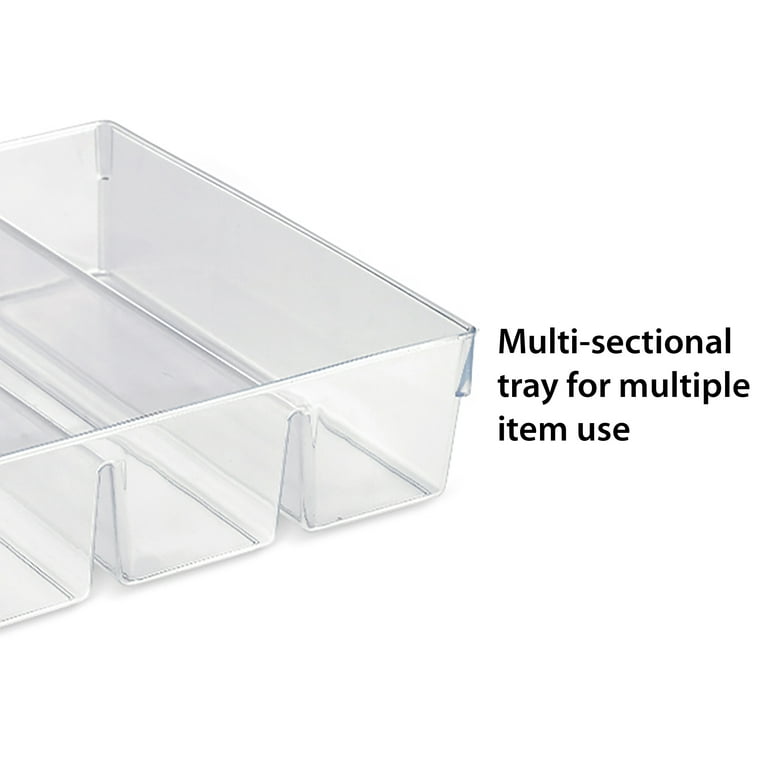 Mainstays 3-Compartment Drawer Organizer, Clear