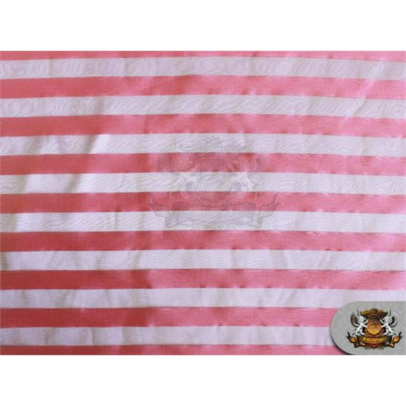 Organza Stripes Fabric Coral / 60" Wide /Sold by the yard