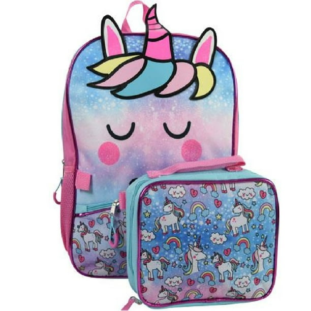 Licensed Unicorn 16" Backpack with Lunch Bag