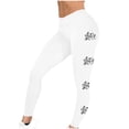 thumbnail image 4 of QATAINLAV Women's Valentine Day Leggings Novelty Letter Graphic Print Tight Yoga Pants Casual Elastic High Waisted Tummy Control Sport Leggings White L, 4 of 7
