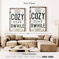 thumbnail image 4 of Elephant Stock Get Cozy Stay Awhile Typography Wall Sign Wall Art - Vertical Canvas Wall Art - Living Room Wall Decor - Wall Signs Canvas - Black And Gray Decor - 32" x 48", 4 of 8
