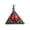 Red no chain, variant on Men's Stainless Steel Vintage Gothic Triangle Demon Red Evil Eyes All Seeing Pendant Necklace with Chain