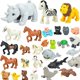 thumbnail image 2 of Duploes a granel, bloques de construcción de gran tamaño, animales, mascota, Tigre, Panda, conejos, León, delfines, modelo de granja, Zoo, juguetes educativos compatibles, 2 of 5