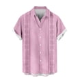 thumbnail image 5 of Nmnitkp Men's Short Sleeve Button Down Shirt, Ethnic Geometric Print Casual Collared Top, Lightweight Summer Relaxed Fit Vacation Shirt for Men Pink,4XL, 5 of 6