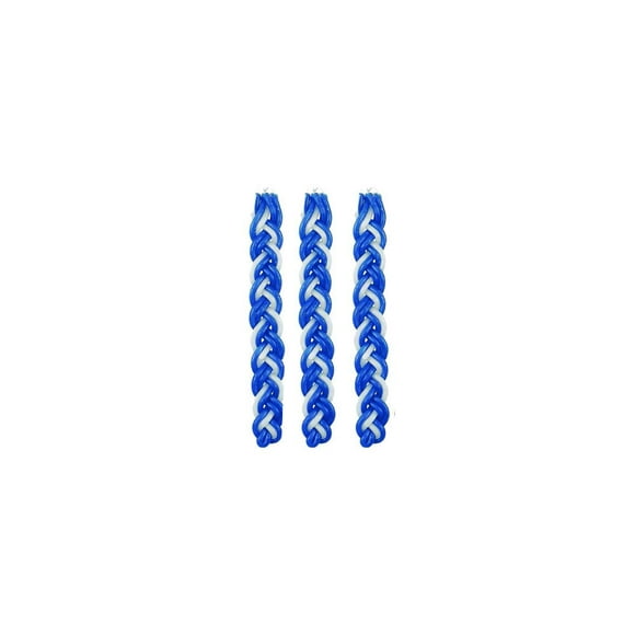 Ensemble de 3 Bougies Havdalah Tressées Bleues et Blanches