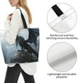 thumbnail image 3 of Balery Valley Gray Dragon Bolsa Tote Estilo Estético con Cremalleras, Bolsa de Hombro, Bolsa de Compras Grande y Plegable, 3 of 8