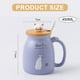 thumbnail image 2 of Bonita taza de café de cerámica, bonita tapa de gato con cuchara, posavasos kawaii, novedosa taza de té rosa para mujer, taza de Navidad, regalo del día de la madre, regalo de cumpleaños, 450 ml, 2 of 5