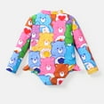 thumbnail image 5 of Care Bears Baby Toddler Girls Rash Guard Swimsuit Allover Bear Long Sleeve Swimwear Sizes 0/3M-6Y, 5 of 6