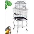 thumbnail image 3 of Toit de Pagode 20 Pouces Perroquet Calopsitte Perruches Perruches Maison Cage avec Support Roulant Amovible, 3 of 4