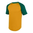 thumbnail image 2 of Augusta Sportswear - Youth Wicking Short Sleeve Baseball Jersey - Color - Gold/ Dark Green - Size - L, 2 of 4