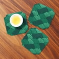 thumbnail image 4 of Nvzi 6Pcs Square Coasters for Drinks, Rustic Drink Cup Coaster for Coffee Mugs Drinking Cups, Non Slip Coasters for Tabletop Protection(Green), 4 of 5
