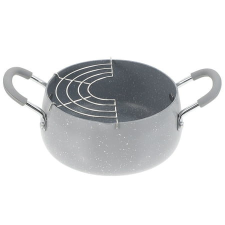 

NUOLUX 1Pc Tempura Frying Pot Japanese Style Deep Fryer Pan with Oil Drain Rack