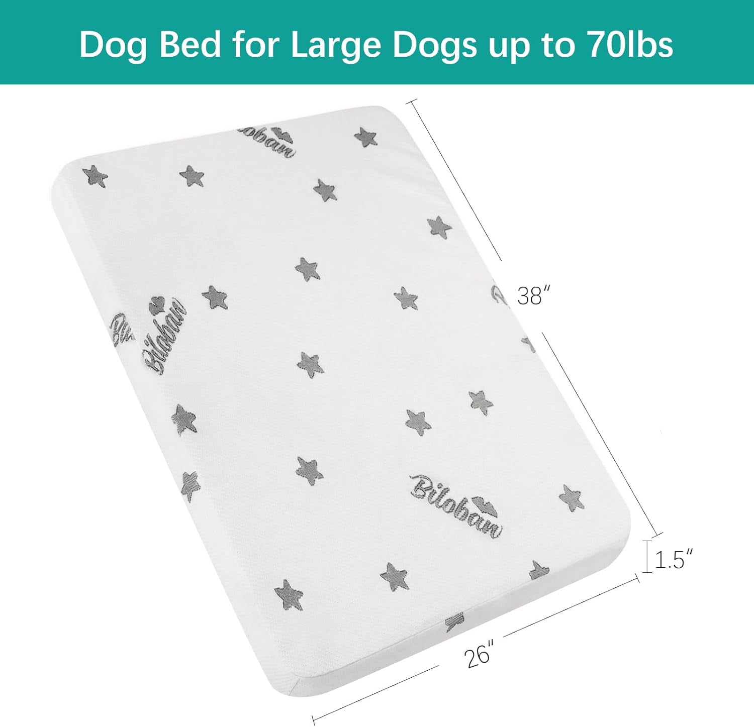 General Waterproof Dog Beds for (Large) Dogs, Washable Mat Pad, Memory Foam Dog Beds & Furniture for Small/Medium Large/XL/XXL Pet with Removable Cover (Light Grey)