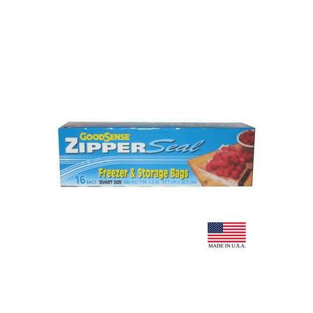 1 Pack GoodSense ZipperSeal Freezer & Storage Bags, Quart Size, 16ct
