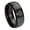 Black Dome Polished, variant on Tungsten Etched Lord's Prayer Cross 8mm Black And Rose Gold Step Edges Men Ring