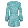 thumbnail image 3 of Mujeres Pantalones Cortos Casual, Floral V-Cuello Sudadera Romper, Cintura Elástica de Moda con Bolsillos Verano, 3 of 5
