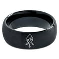 thumbnail image 2 of Tungsten Gamer Graduation Black Wedding Band Officiant Gift Simple Rings for Her Trending, 2 of 7