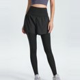 thumbnail image 4 of SWSMCLT Women's Athletic Leggings with Shorts Tummy Control Elastic Waist Yoga Thigh Running Soft Sports Buttery Pants Pockets Workout Active Slim Fit High Waisted Black X-Large, 4 of 4