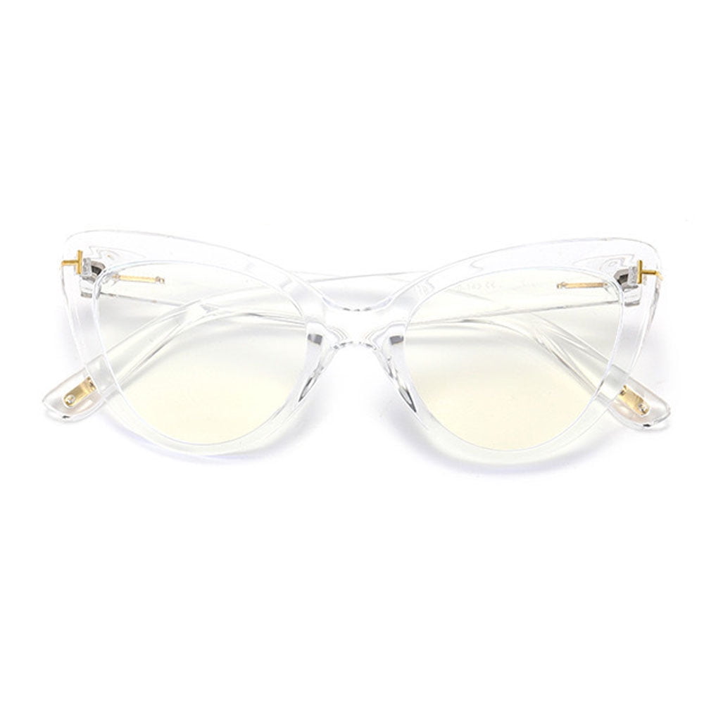 4 Pairs of Fashion Transparent Thick Oversized Cat Eye Reading Glasses 3.50 for Women, Classic Anti-blue Light Readers Presbyopic Glasses +3.50 Strength