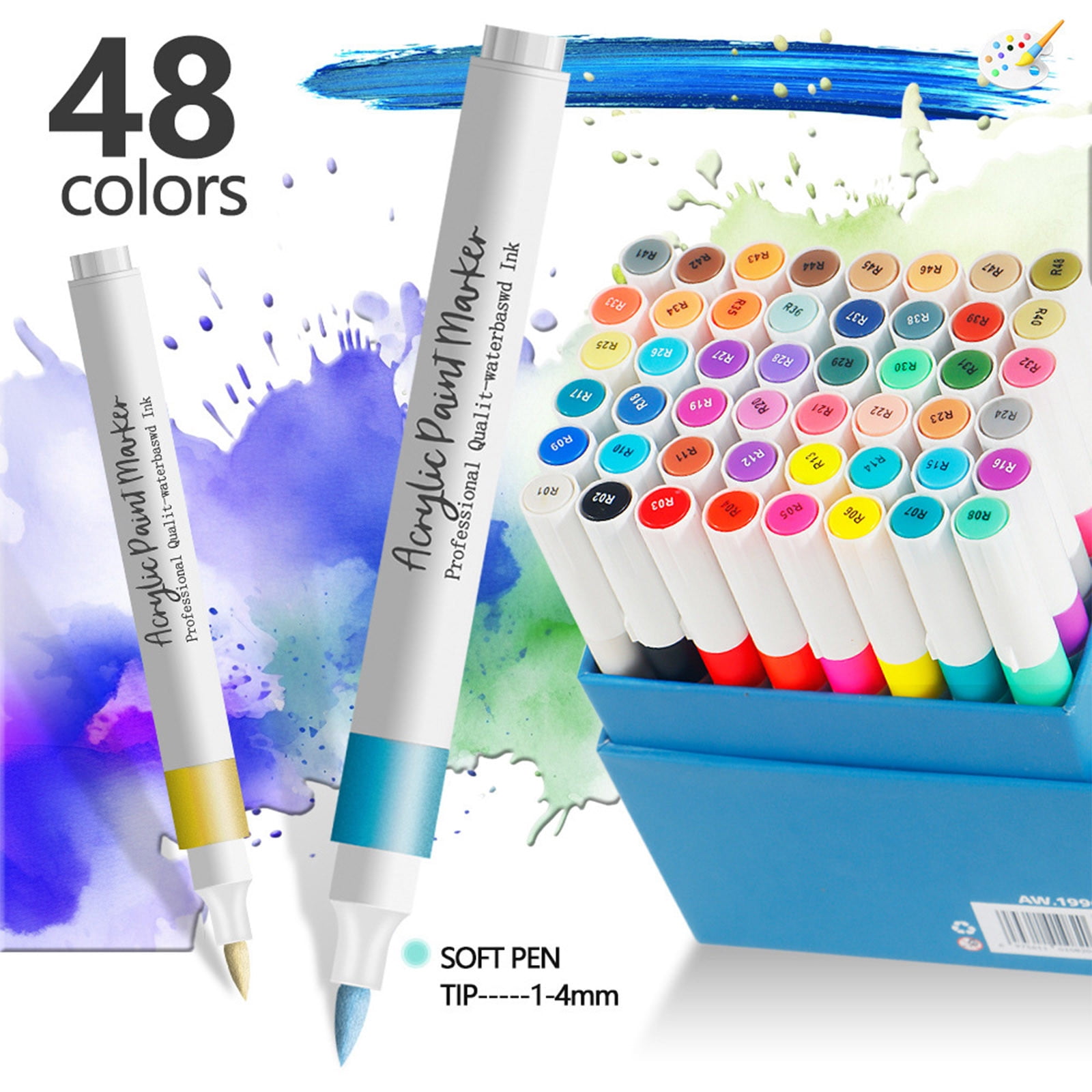 WEGFTDUOP 12 Colors Nail Art Pens - Waterproof Acrylic Paint Markers Drying Nail Tools For DIY Patterns Precision Tip For Beginners And Professionals 12ml
