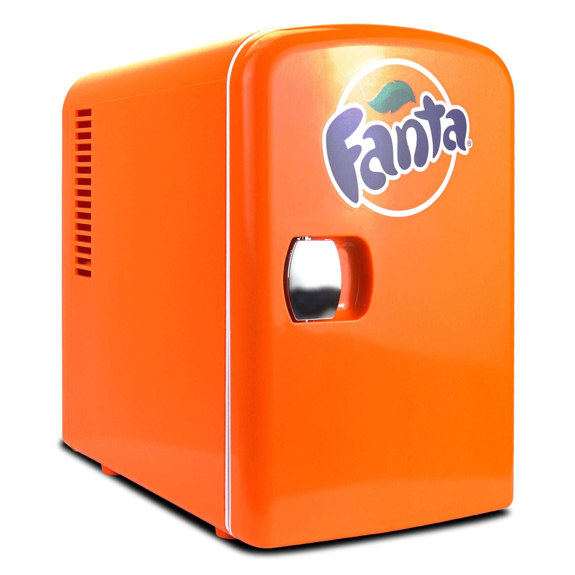 Coca-Cola Fanta 4L Mini Cooler Warmer 12V DC and 110V AC Cords, 6 Can Portable Mini Fridge, Personal Travel Refrigerator for Travel ,Orange