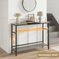 thumbnail image 5 of EastVita Console Table, Color Block Entryway Table with Storage, 39.3”Narrow Sofa Table with Adjustable Shelf, Behind Couch for Living Room, Bedroom, Hallway, Corridor-Grey & Black, 5 of 7