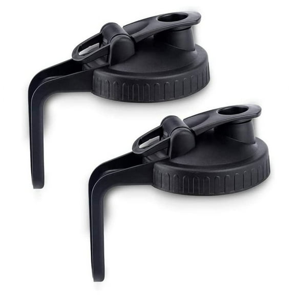 LOVEVER Jar Lids Wide Mouth Flip Cap Lid with Handle with Leak-Proof Seal and Easy Pour Spout Reusable Canni Black plastic