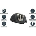 thumbnail image 3 of KitchenIQ 50825 | Diamond Deluxe Edge Grip 2-Stage Knife Sharpener | Black | Coarse & Fine Sharpeners | Compact for Easy Storage | Non-Slip Base | Soft Grip Rubber Handle | Straight & Serrated Knives, 3 of 6