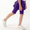 thumbnail image 6 of Tdoqot Girls Yoga Shorts with Skirt- High Waist Soft Cotton Ruffle Summer Kids Dance Shorts Purple Size 14, 6 of 7