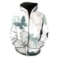 thumbnail image 1 of Sudadera con capucha y cremallera para hombre, con estampado de mariposas de dibujos animados, estilo Harajuku, hip hop, cuello redondo, ropa de gran tamaño para primavera y otoño, 1 of 6