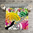 thumbnail image 3 of Ambesonne Popstar Party Quilted Bedspread Set 3 Pcs, Hawaiian Colorful, Queen Size, Multicolor, 3 of 3
