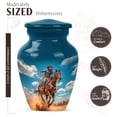 thumbnail image 2 of JAGASY Cowboy Urn for Ashes Adult Male - Blue Small Urns for Human Ashes Keepsake - Blue Sky White Clouds Decorative Urns for Mom - Horse Cremation Urn for Dad - (3 Inch), 2 of 7