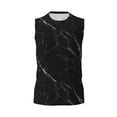 thumbnail image 6 of Lsque Black Marble Texture Abstract Print Men's Cotton Blend Sleeveless Muscle Shirts (S-3XL)- Moisture Wicking, Odor Protection, UPF 30+,Large, 6 of 8