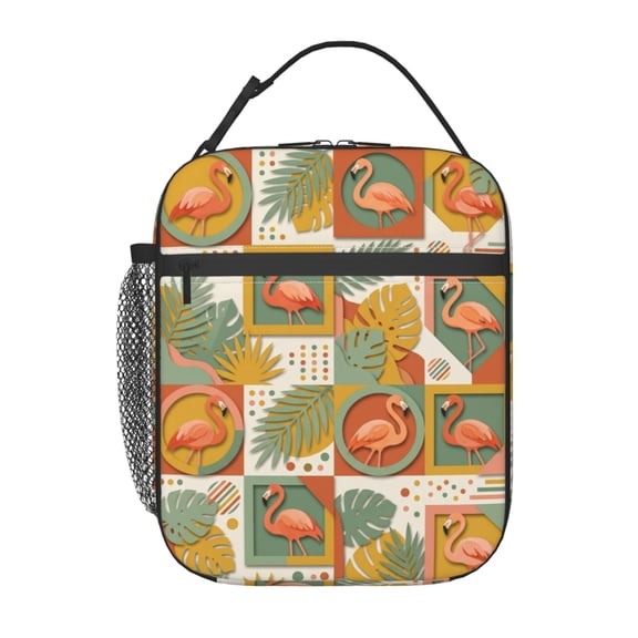 Flamingo Lunch Bag For Woman - Flamingos Theme Leakproof Insulated Thermal Lunchbox, Portable Reusable Lunch Box For Work Picnic Office Travel