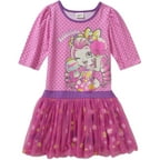 Girls' Batgirl Short Sleeve HiLo Maxi Stripe Dress - Walmart.com