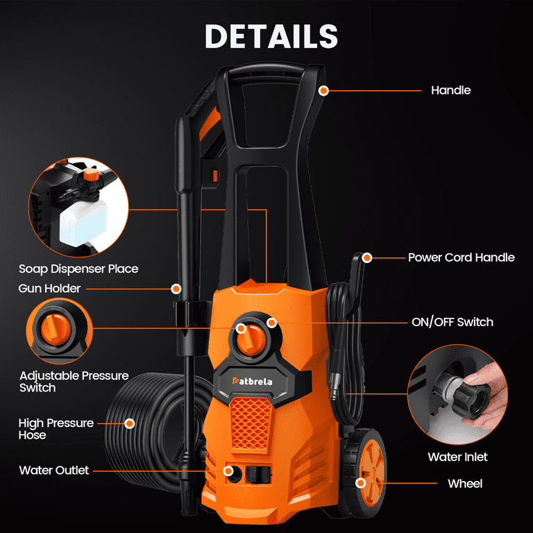 Patbrela 1500W Electric Pressure Washer, 4200 PSI photo 4