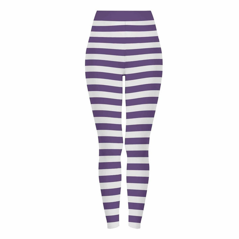 Idoravan Women's Leggings Women's Halloween Striped Print Leggings