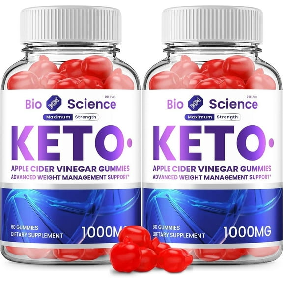 2 Pack Bio Science Keto ACV Gummies BioScience Advanced Formula Apple Cider Vinegar Keto Gummies 120 Gummies
