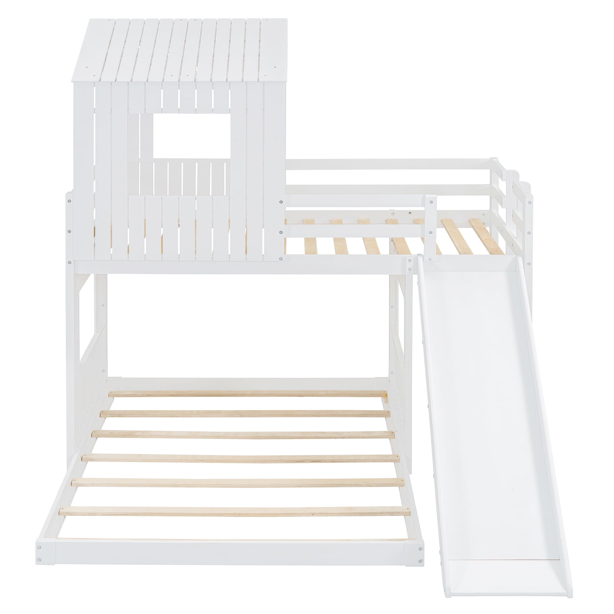 Noble House Wooden Twin Over Full Bunk Bed, Loft Bed,White