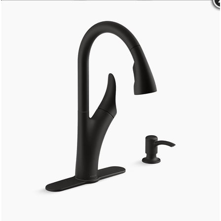 Kohler Transitional Matte Black Pulldown Kitchen Faucet  1PREC26448-SD-BL-AA