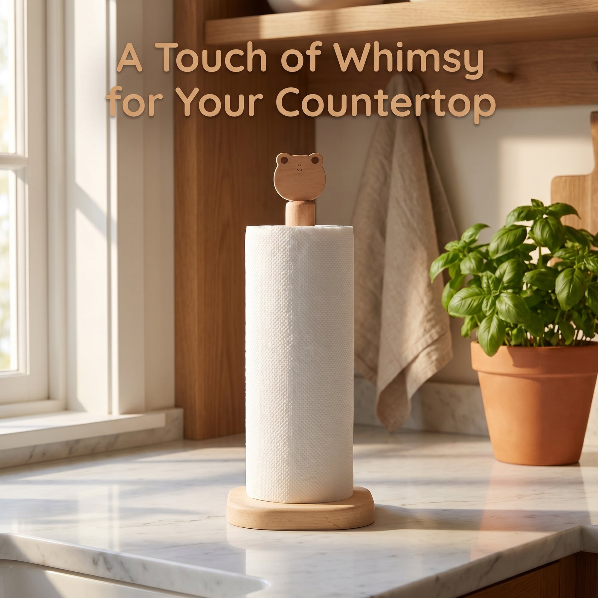 Unique Bargains Paper Towel Holder Countertop Non Slip Base Dispenser Panda 13.2x5.1inch