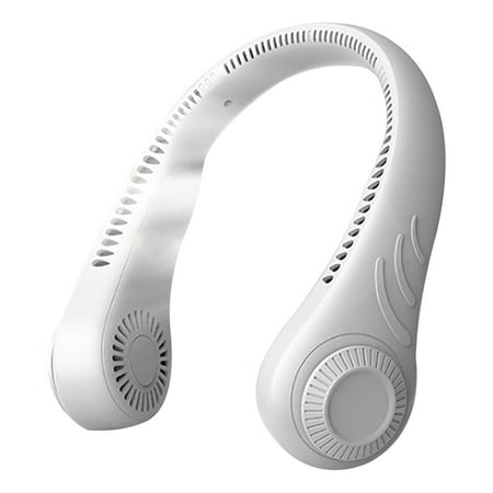 

SDJMa Portable Neck Fan Hands Free Bladeless Fan 4001 mAh Battery Operated Wearable Personal Fan Leafless Rechargeable Headphone Design USB Powered Desk Fan