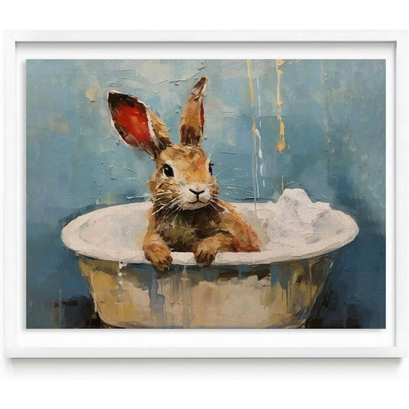 Nursery Decor Wall Art Kids Room Decorative Pictures Animal Poster Prints Lovely Rabbit Nursery ch Poster Print for Kids Baby Bedroom Nursery Playroom Room for Mother Infant 8*12inch