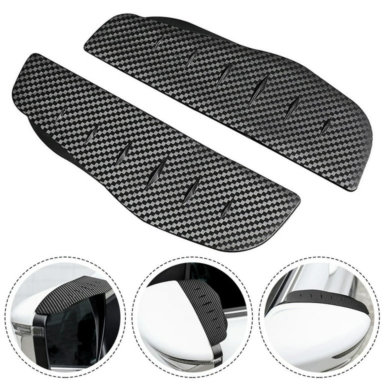 2x Carbon Fiber Sun Visor Rain Board Eyebrow Guard For Side/Rear View  Mirror Car